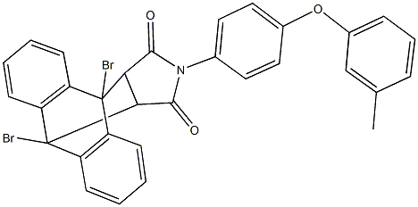 1,8-dibromo-17-[4-(3-methylphenoxy)phenyl]-17-azapentacyclo[6.6.5.0~2,7~.0~9,14~.0~15,19~]nonadeca-2,4,6,9,11,13-hexaene-16,18-dione 结构式