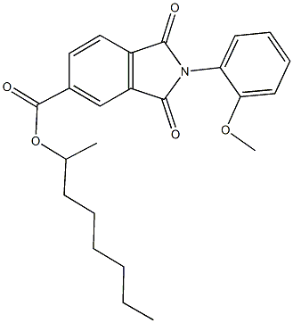 1-methylheptyl 2-(2-methoxyphenyl)-1,3-dioxo-5-isoindolinecarboxylate 结构式