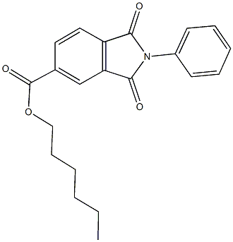 hexyl 1,3-dioxo-2-phenyl-5-isoindolinecarboxylate 结构式
