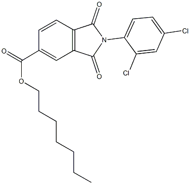 heptyl 2-(2,4-dichlorophenyl)-1,3-dioxoisoindoline-5-carboxylate 结构式