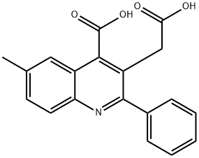 3-(carboxymethyl)-6-methyl-2-phenyl-4-quinolinecarboxylic acid 结构式