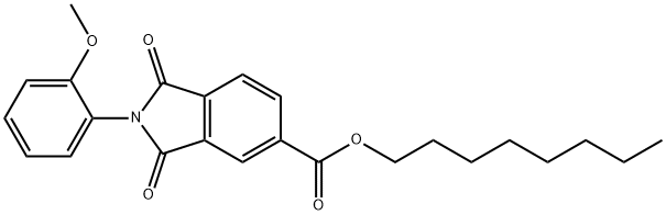 octyl 2-(2-methoxyphenyl)-1,3-dioxoisoindoline-5-carboxylate 结构式