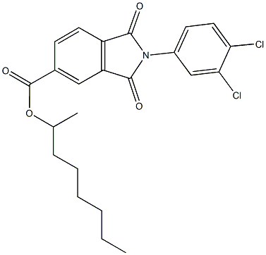 1-methylheptyl 2-(3,4-dichlorophenyl)-1,3-dioxoisoindoline-5-carboxylate 结构式