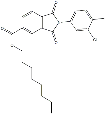 octyl 2-(3-chloro-4-methylphenyl)-1,3-dioxo-5-isoindolinecarboxylate 结构式