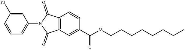 octyl 2-(3-chlorophenyl)-1,3-dioxoisoindoline-5-carboxylate 结构式