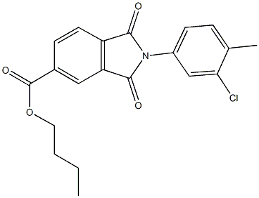 butyl 2-(3-chloro-4-methylphenyl)-1,3-dioxo-5-isoindolinecarboxylate 结构式