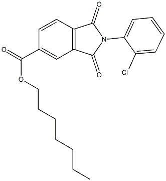 heptyl 2-(2-chlorophenyl)-1,3-dioxoisoindoline-5-carboxylate 结构式