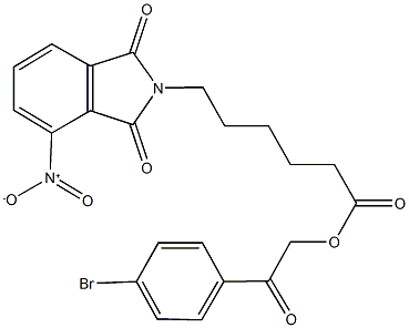 2-(4-bromophenyl)-2-oxoethyl 6-{4-nitro-1,3-dioxo-1,3-dihydro-2H-isoindol-2-yl}hexanoate 结构式