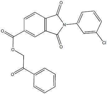 2-oxo-2-phenylethyl 2-(3-chlorophenyl)-1,3-dioxoisoindoline-5-carboxylate 结构式