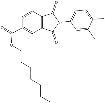 heptyl 2-(3,4-dimethylphenyl)-1,3-dioxo-5-isoindolinecarboxylate 结构式