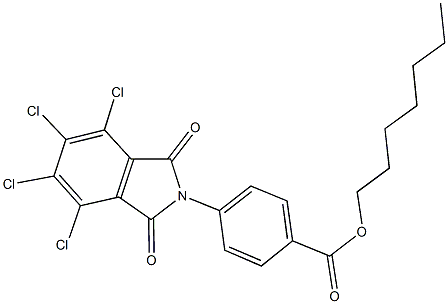 heptyl 4-(4,5,6,7-tetrachloro-1,3-dioxo-1,3-dihydro-2H-isoindol-2-yl)benzoate 结构式