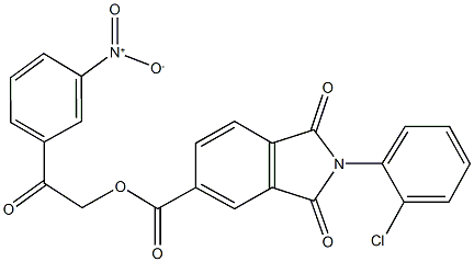 2-{3-nitrophenyl}-2-oxoethyl 2-(2-chlorophenyl)-1,3-dioxo-5-isoindolinecarboxylate 结构式