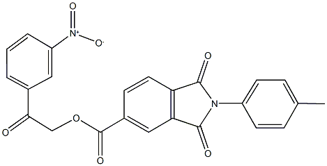 2-{3-nitrophenyl}-2-oxoethyl 2-(4-methylphenyl)-1,3-dioxoisoindoline-5-carboxylate 结构式