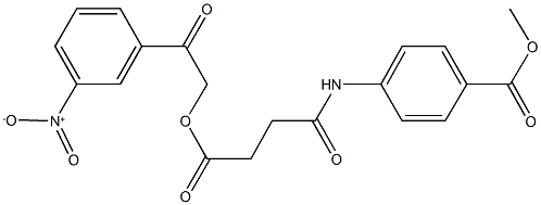 methyl 4-{[4-(2-{3-nitrophenyl}-2-oxoethoxy)-4-oxobutanoyl]amino}benzoate 结构式