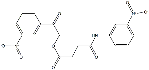 2-{3-nitrophenyl}-2-oxoethyl 4-{3-nitroanilino}-4-oxobutanoate 结构式