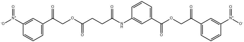 2-{3-nitrophenyl}-2-oxoethyl 3-{[4-(2-{3-nitrophenyl}-2-oxoethoxy)-4-oxobutanoyl]amino}benzoate 结构式