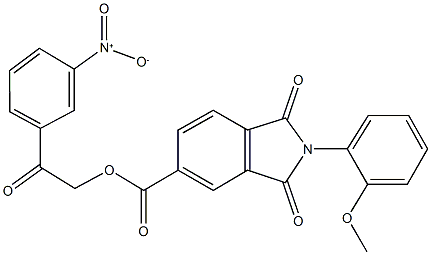 2-{3-nitrophenyl}-2-oxoethyl 2-(2-methoxyphenyl)-1,3-dioxo-5-isoindolinecarboxylate 结构式