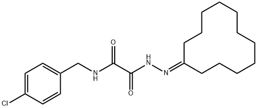 N-(4-chlorobenzyl)-2-(2-cyclododecylidenehydrazino)-2-oxoacetamide 结构式