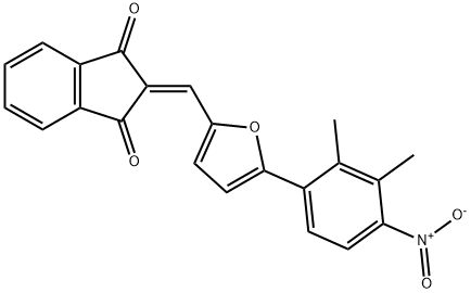 2-[(5-{4-nitro-2,3-dimethylphenyl}-2-furyl)methylene]-1H-indene-1,3(2H)-dione 结构式