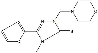 5-(2-furyl)-4-methyl-2-(4-morpholinylmethyl)-2,4-dihydro-3H-1,2,4-triazole-3-thione 结构式