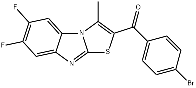 (4-bromophenyl)(6,7-difluoro-3-methyl[1,3]thiazolo[3,2-a]benzimidazol-2-yl)methanone 结构式