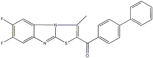 [1,1'-biphenyl]-4-yl(6,7-difluoro-3-methyl[1,3]thiazolo[3,2-a]benzimidazol-2-yl)methanone 结构式