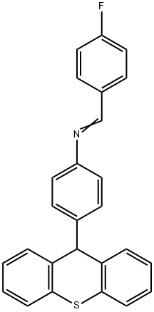 N-(4-fluorobenzylidene)-N-[4-(9H-thioxanthen-9-yl)phenyl]amine 结构式