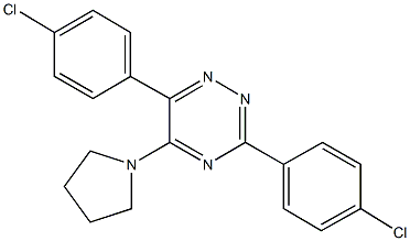 3,6-bis(4-chlorophenyl)-5-(1-pyrrolidinyl)-1,2,4-triazine 结构式