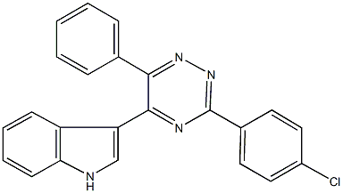 3-[3-(4-chlorophenyl)-6-phenyl-1,2,4-triazin-5-yl]-1H-indole 结构式