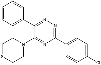 3-(4-chlorophenyl)-6-phenyl-5-(4-thiomorpholinyl)-1,2,4-triazine 结构式