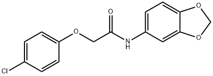 N-(1,3-benzodioxol-5-yl)-2-(4-chlorophenoxy)acetamide 结构式
