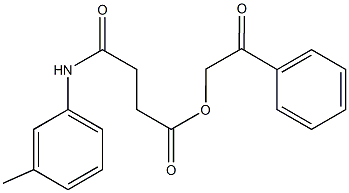 2-oxo-2-phenylethyl 4-oxo-4-(3-toluidino)butanoate 结构式