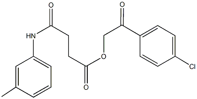 2-(4-chlorophenyl)-2-oxoethyl 4-oxo-4-(3-toluidino)butanoate 结构式