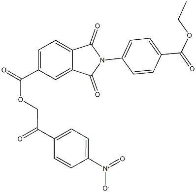 2-{4-nitrophenyl}-2-oxoethyl 2-[4-(ethoxycarbonyl)phenyl]-1,3-dioxo-5-isoindolinecarboxylate 结构式