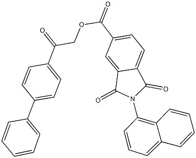 2-[1,1'-biphenyl]-4-yl-2-oxoethyl 2-(1-naphthyl)-1,3-dioxo-5-isoindolinecarboxylate 结构式