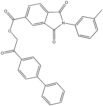 2-[1,1'-biphenyl]-4-yl-2-oxoethyl 2-(3-methylphenyl)-1,3-dioxo-5-isoindolinecarboxylate 结构式