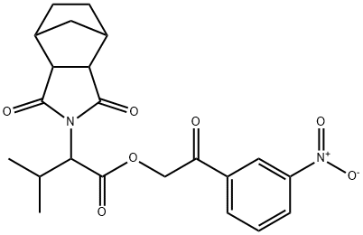 2-{3-nitrophenyl}-2-oxoethyl 2-(3,5-dioxo-4-azatricyclo[5.2.1.0~2,6~]dec-4-yl)-3-methylbutanoate 结构式