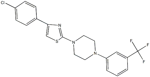 1-[4-(4-chlorophenyl)-1,3-thiazol-2-yl]-4-[3-(trifluoromethyl)phenyl]piperazine 结构式