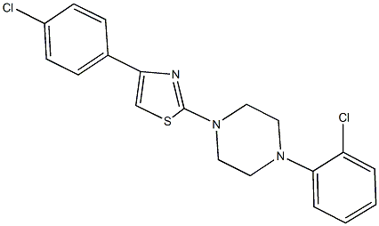 1-(2-chlorophenyl)-4-[4-(4-chlorophenyl)-1,3-thiazol-2-yl]piperazine 结构式