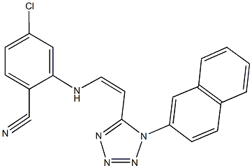 4-chloro-2-({2-[1-(2-naphthyl)-1H-tetraazol-5-yl]vinyl}amino)benzonitrile 结构式