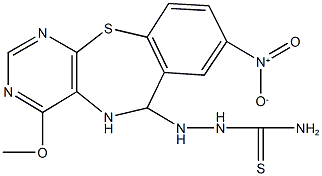 2-{8-nitro-4-methoxy-5,6-dihydropyrimido[4,5-b][1,4]benzothiazepin-6-yl}hydrazinecarbothioamide 结构式