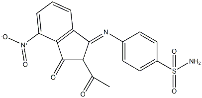 4-({2-acetyl-4-nitro-3-oxo-2,3-dihydro-1H-inden-1-ylidene}amino)benzenesulfonamide 结构式