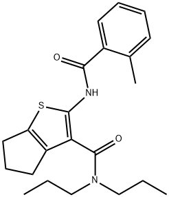 2-[(2-methylbenzoyl)amino]-N,N-dipropyl-5,6-dihydro-4H-cyclopenta[b]thiophene-3-carboxamide 结构式