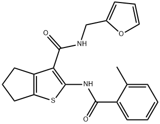 N-(2-furylmethyl)-2-[(2-methylbenzoyl)amino]-5,6-dihydro-4H-cyclopenta[b]thiophene-3-carboxamide 结构式