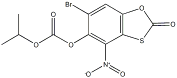 6-bromo-4-nitro-2-oxo-1,3-benzoxathiol-5-yl isopropyl carbonate 结构式