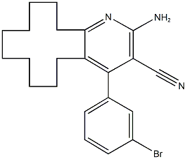 2-amino-4-(3-bromophenyl)-5,6,7,8,9,10,11,12,13,14-decahydrocyclododeca[b]pyridine-3-carbonitrile 结构式