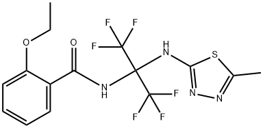 2-ethoxy-N-[2,2,2-trifluoro-1-[(5-methyl-1,3,4-thiadiazol-2-yl)amino]-1-(trifluoromethyl)ethyl]benzamide 结构式