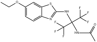 N-[1-[(6-ethoxy-1,3-benzothiazol-2-yl)amino]-2,2,2-trifluoro-1-(trifluoromethyl)ethyl]acetamide 结构式