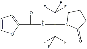 N-[2,2,2-trifluoro-1-(2-oxo-1-pyrrolidinyl)-1-(trifluoromethyl)ethyl]-2-furamide 结构式