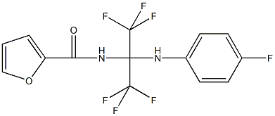 N-[2,2,2-trifluoro-1-(4-fluoroanilino)-1-(trifluoromethyl)ethyl]-2-furamide 结构式